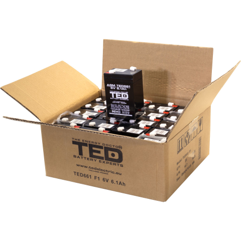 Acumulator Stationar 6V 6.1Ah Agm Vrla, Dimensiuni 70 X 48 X 101 Mm, Ted Electric Ted002938 [3]