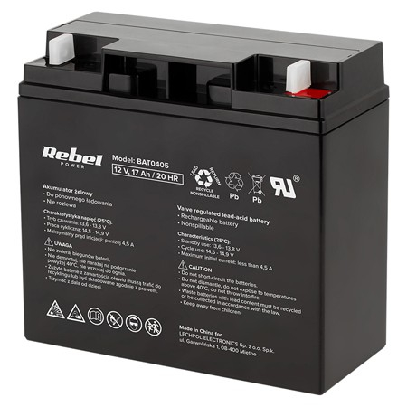 Acumulatori Standard Plumb - Acumulator 12V 17Ah Gel Plumb VRLA, fara mentenanta, 181 x 77 x 167 mm