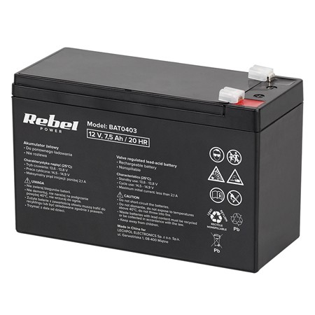 Acumulatori Standard Plumb - Acumulator 12V 7.5Ah Gel Plumb VRLA Rebel Power