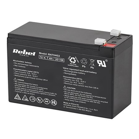 Lichidare stoc - Acumulator 12V 7Ah Gel Plumb VRLA Rebel Power