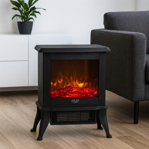 Semineu electric compact 1800W, sticla securizata, ceramica, efect flacara 3D [7]