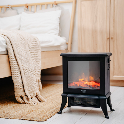 Semineu electric compact 1800W, sticla securizata, ceramica, efect flacara 3D [10]