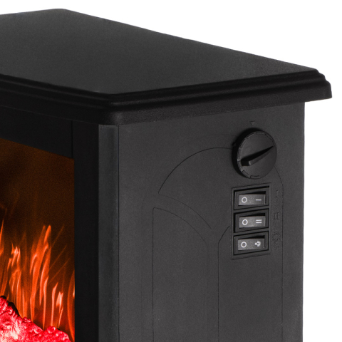 Semineu electric compact 1800W, sticla securizata, ceramica, efect flacara 3D [3]