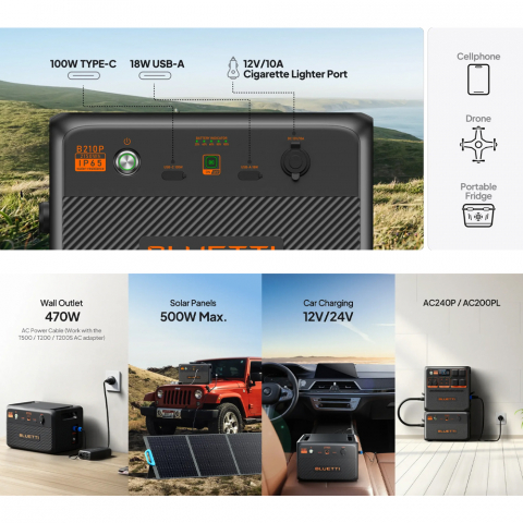 Baterie de extensie Bluetti B210P 2150Wh, pentru AC240P sau AC200PL [4]