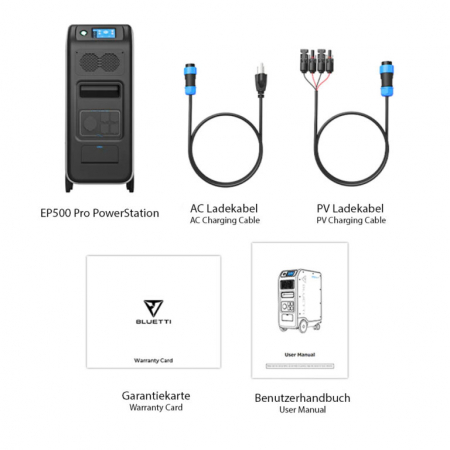 Statie de alimentare solara, BLUETTI EP500Pro, 5100Wh LiFePO4, invertor PSW 3000W, 6000+ cicluri incarcare, 15 iesiri, 50x30x76 cm [10]