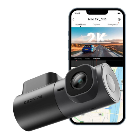 Electronice - Camera Auto DVR DDPAI MINI2X, Camera de Bord 2K QHD, Rotire 360°, Vedere Nocturna, WiFi, Bluetooth 5.0