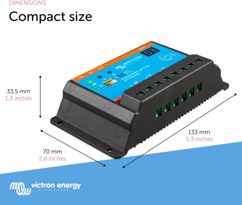 Controler solar Victron BlueSolar PWM-Light 12/24V 20A, regulator pentru iluminat si sisteme solare mici [4]