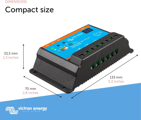 Controler solar Victron BlueSolar PWM 12/24V 5A, regulator pentru sisteme solare foarte mici si iluminat [1]