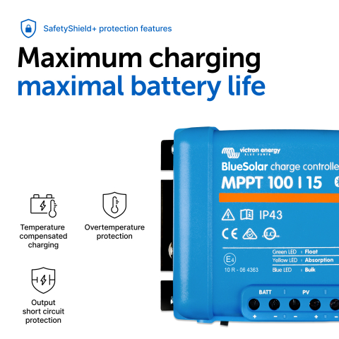 Controler solar MPPT Victron BlueSolar 100/15, 15A pentru sisteme solare 12V si 24V [2]