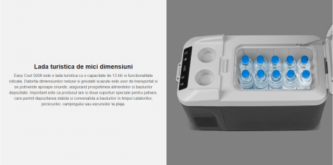 Frigider auto cu compresor, 13l, 20°C la -22°C, alimentare DC 12/24V, 100–240V AC, Afisaj led [12]