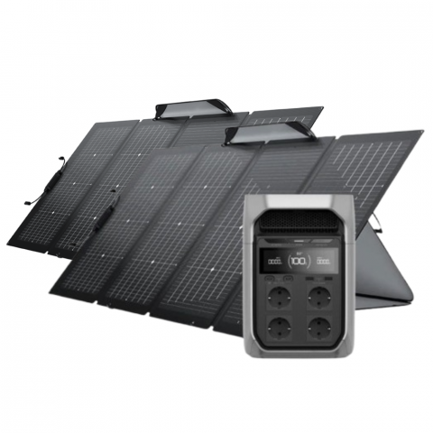 Generatoare Solare EcoFlow - Kit Generator Solar Portabil 1024Wh 1800W EcoFlow Delta 3 Plus + panou 2 x 220W