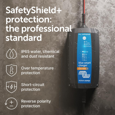 Incarcator redresor inteligent Victron Energy Blue Smart IP65 12V 10A, cu Bluetooth, pentru baterii auto, moto, AGM, Gel, Li-ion si LiFePO4, functie mentenanta si recuperare baterie, DC Connector incl [9]