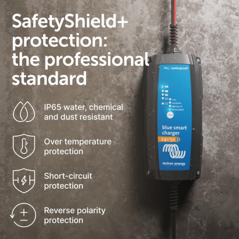 Incarcator redresor inteligent Victron Energy Blue Smart IP65 24V 5A, pentru baterii auto si moto (AGM, Gel, Li-ion, Deep Cycle), functie mentenanta si desulfatare [10]