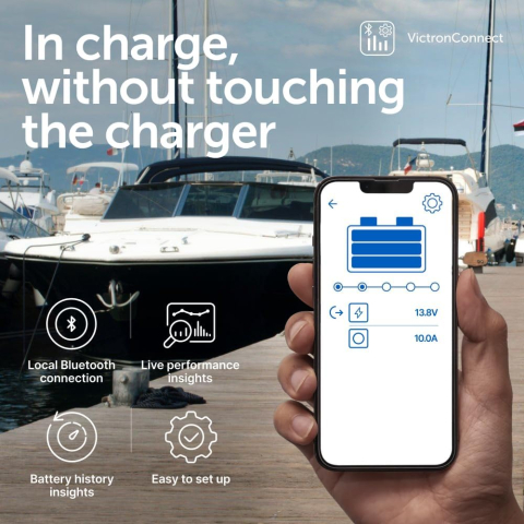 Incarcator redresor inteligent Victron Energy Blue Smart IP65S 12V 4A, cu Bluetooth, pentru baterii auto, moto, AGM, Gel, Li-ion si LiFePO4, functie mentenanta si recuperare baterie, DC Connector incl [6]