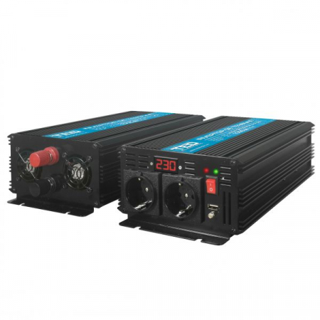 Invertor sinus pur 2500W 12V 230V, varf 5000W, pentru auto, panouri solare, rulota, casa si cabana [2]