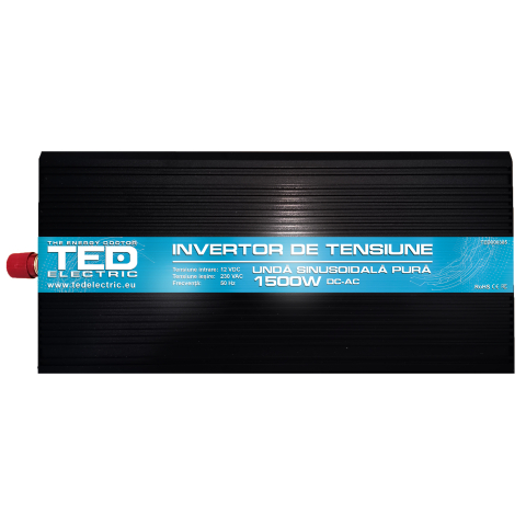 Electronice - Invertor sinus pur 1500W 12V 230V, varf 3000W, pentru auto, panouri solare, rulota, casa si cabana