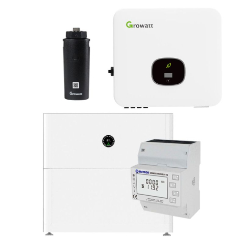 Sisteme fotovoltaice hibrid - Invertor hibrid Growatt MOD 10KTL3-XH2 de 10 kW cu set de stocare solara de 5 kWh