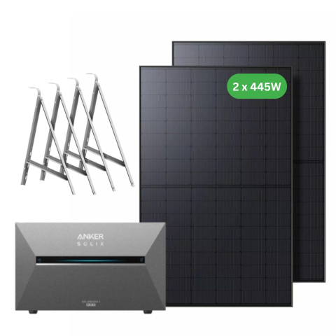 Sisteme solare de balcon - Kit Centrala fotovoltaica balcon 2.7kWh, Anker SOLIX Solarbank 3 E2700 Pro + panouri 2 x 440W + sistem prindere