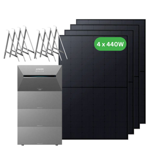 Energie Solara Portabila - Kit complet centrala fotovoltaica balcon 10.8kWh, Anker SOLIX Solarbank 3 E2700 Pro + 1x BP2700 + panouri 4 x 440W + sistem prindere