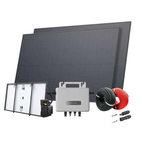 Kituri Solare - Kit fotovoltaic de balcon EcoFlow 900Wp cu microinvertor STREAM 800W, Smart Meter si sisteme de prindere