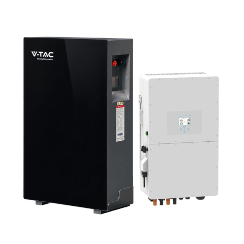 Kituri solare hibrid - Sistem de stocare V-TAC 16 kWh + invertor hibrid Deye 6 kW monofazat