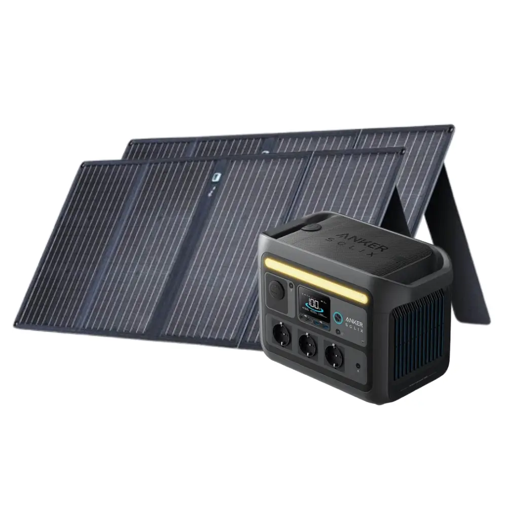 Generatoare Solare - Kit Generator Solar Portabil 768Wh 1200W Anker Solix C800X + panou solar 100W (2x)