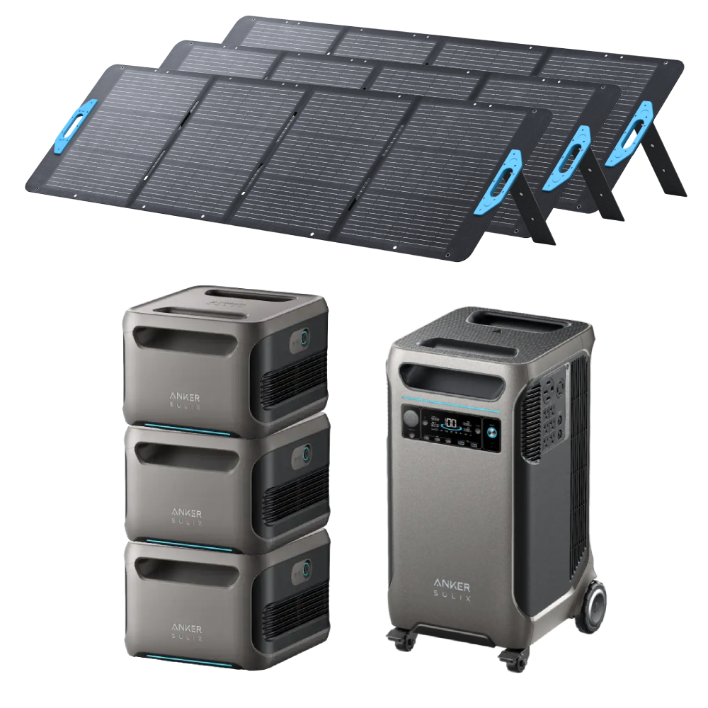 Generatoare Solare Anker - Kit Generator Solar 15,360Wh 6000W Anker Solix F3800 + BP3800 + panou solar 3 x 400W (1200W)