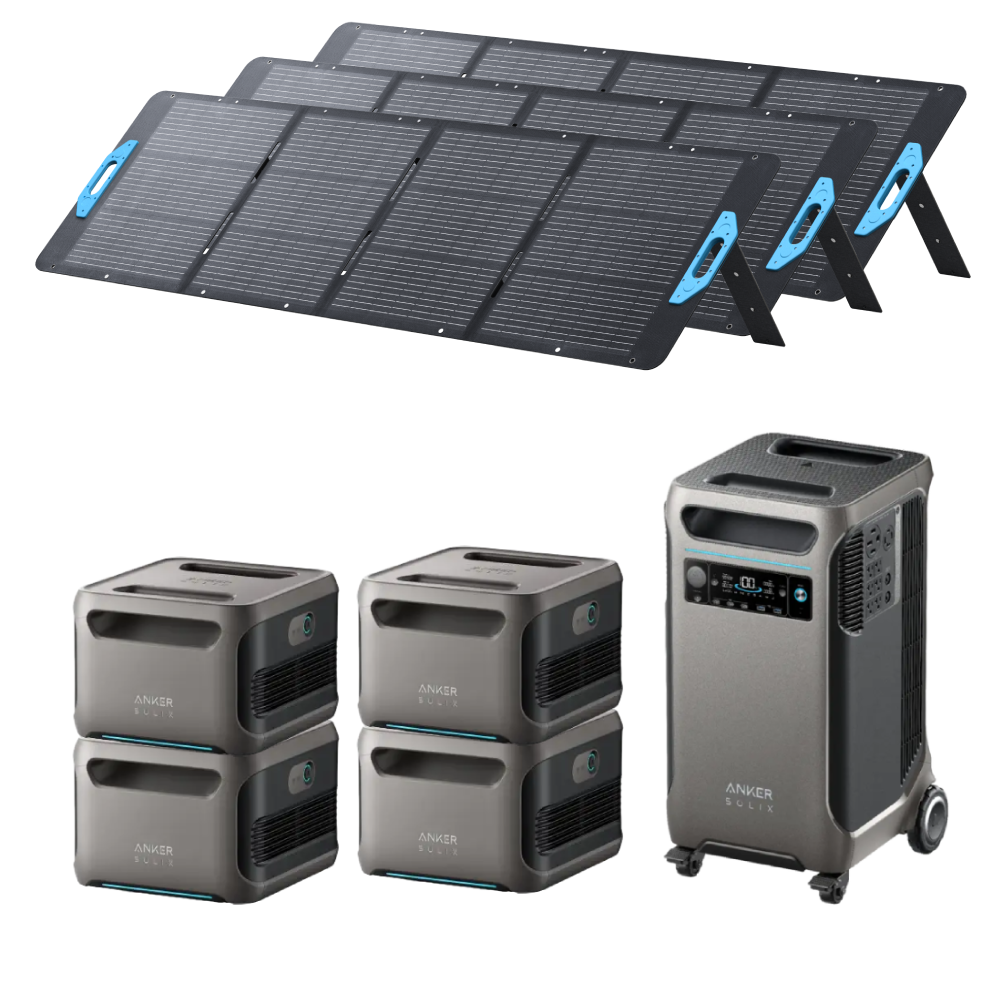 Generatoare Solare Anker - Kit Generator Solar 19,200Wh 6000W Anker Solix F3800 + BP3800 + panou solar 3 x 400W (1200W)
