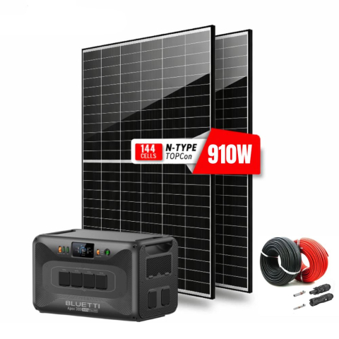 Kituri Generatoare Solare peste 3000W - Kit generator solar 3840W 2765Wh Bluetti Apex 300 + 2 panouri 455W CanadianSolar