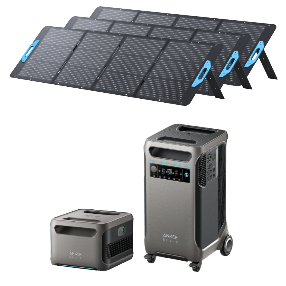 Generatoare Solare Anker - Kit Generator Solar 7680Wh 6000W Anker Solix F3800 + BP3800 + panou solar 3 x 400W (1200W)