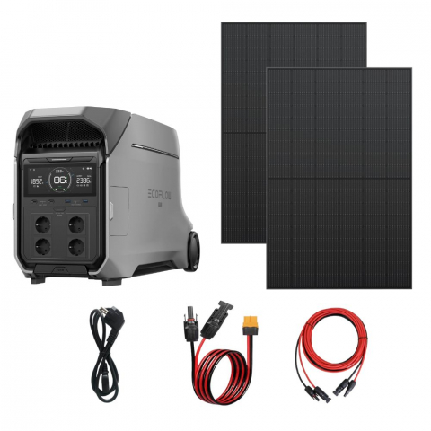 Generatoare Solare - Kit Generator Solar EcoFlow Delta Pro 3 + 2 Panouri Solare Rigide 400W