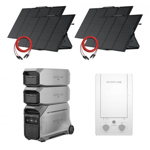 Toate generatoarele solare - Kit Generator Solar EcoFlow Delta Pro 3 + 2X Baterie Extinsa + Smart Home Panel + panou solar 3 x 400W