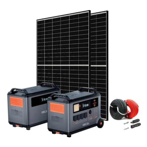 Toate generatoarele solare - Kit generator solar Oscal PowerMax 6000 7200Wh 6000W + baterie extensie + panouri fotovoltaice 2 x 460W