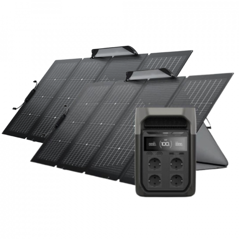Generatoare Solare EcoFlow - Kit Generator Solar Portabil 1024Wh 1800W EcoFlow Delta 3 + panouri 2 x 220W