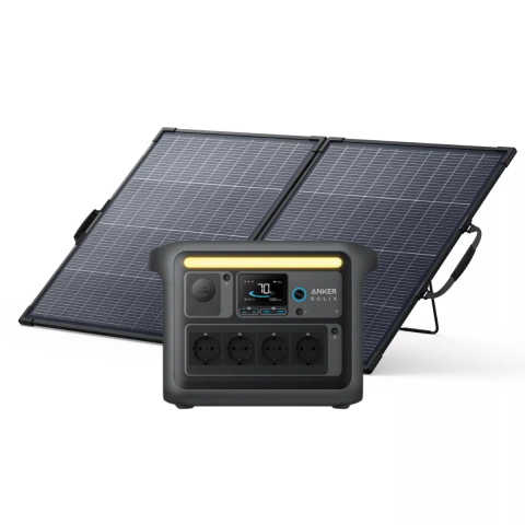 Toate generatoarele solare - Kit Generator Solar Portabil 1056Wh 1800W Anker Solix C1000X + panou solar 200W