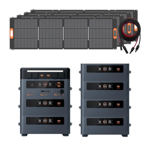 Generatoare solare Oscal - Kit generator solar portabil 2400W 13.9kWh Oscal PowerMax 2400Pro baterie auxiliara + panouri 4 x 200W