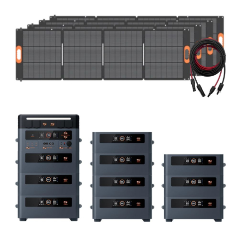 Generatoare solare Oscal - Kit generator solar portabil 2400W 22kWh Oscal PowerMax 2400Pro baterie auxiliara + panouri 4 x 200W