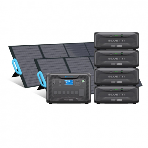 Kit Generator Solar Portabil 3000W 11059.2Wh Bluetti AC300 + B300K + 2X panou 200W [1]