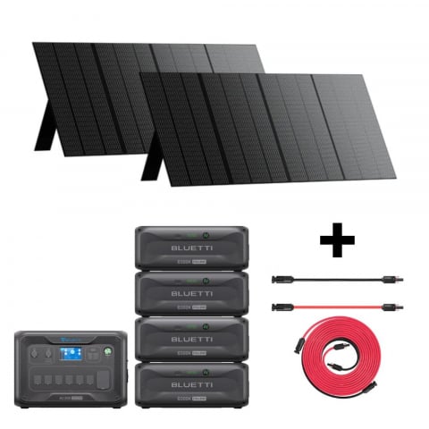 Generatoare Solare - Kit Generator Solar Portabil 3000W 11059.2Wh Bluetti AC300 + B300K + 2X Panou 350W