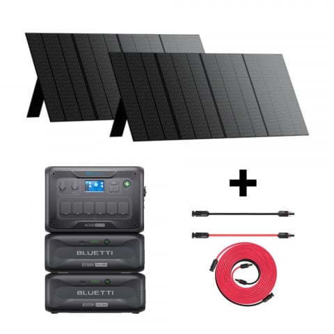 Generatoare Solare - Kit Generator Solar Portabil 3000W 5529.6Wh Bluetti AC300 + B300K + 2X Panou 350W