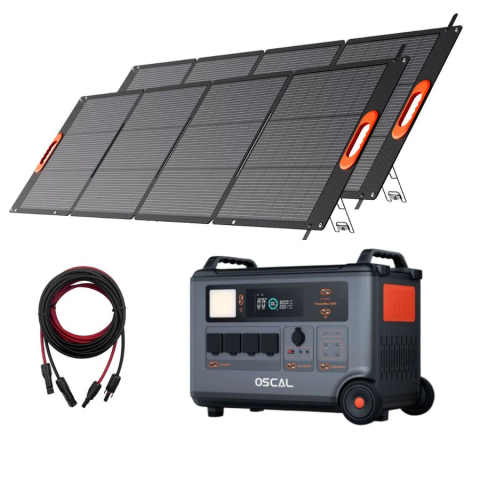 Energie Solara Portabila - Kit Generator solar Portabil 3600W 3600Wh Oscal PowerMax 3600 + 2 panouri de 200W