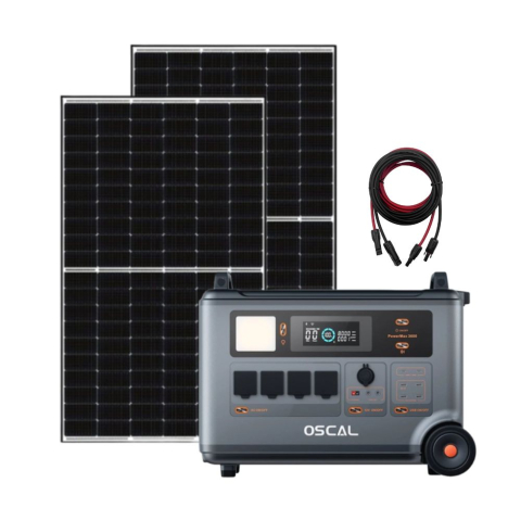 Toate generatoarele solare - Kit Generator solar Portabil 3600W 3600Wh Oscal PowerMax 3600 + 2 panouri de 455W CanadianSolar