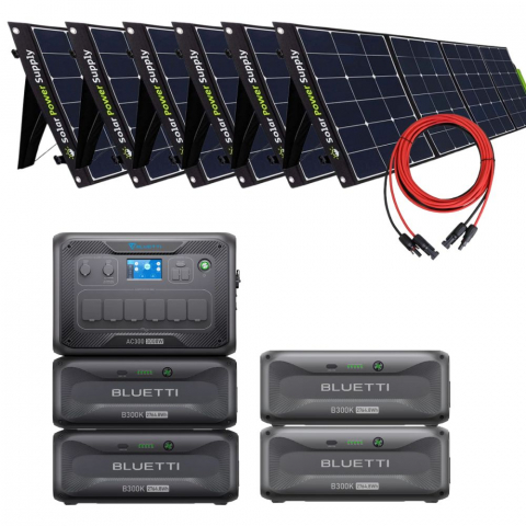 Generatoare Solare - Kit Generator Solar Portabil 5000W 12,288Wh, Bluetti AC500+B300K + 6 x panou 400W (2400W)