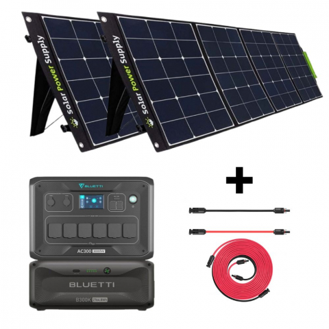 Generatoare Solare - Kit Generator Solar Portabil 5000W 2764Wh, Bluetti AC500+B300K + panou 2 x 400W