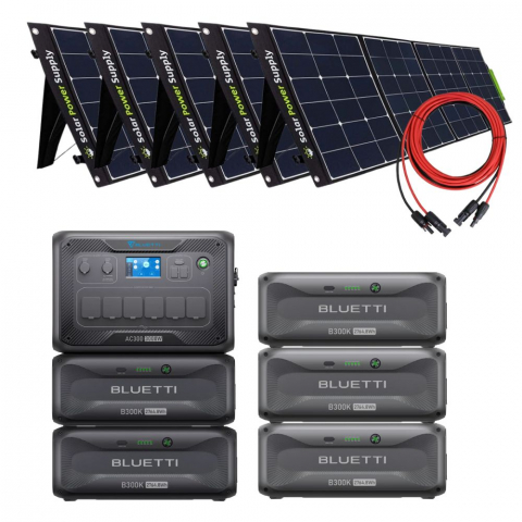 Generatoare Solare - Kit Generator Solar Portabil 5000W 13,824Wh, Bluetti AC500+B300K + 5 x panou 400W