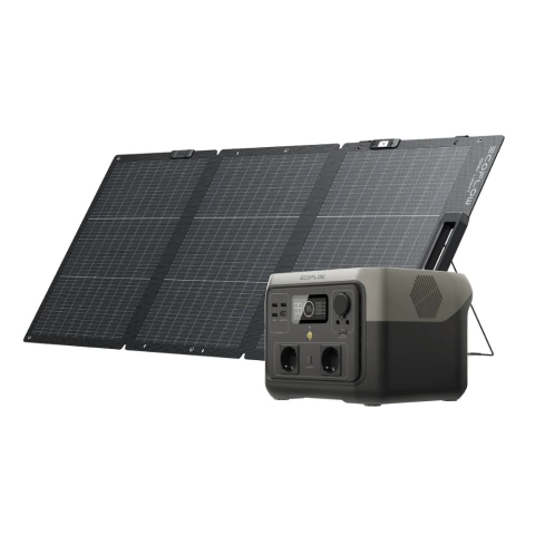 Toate generatoarele solare - Kit generator solar portabil 512Wh 1000W EcoFlow River 2 Max + panou 160W