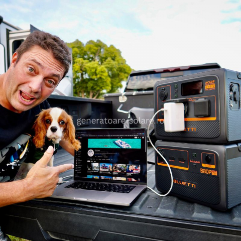 Kit Generator Solar Portabil 600W 1310Wh, Bluetti AC60P + B80P + panou 200W [23]