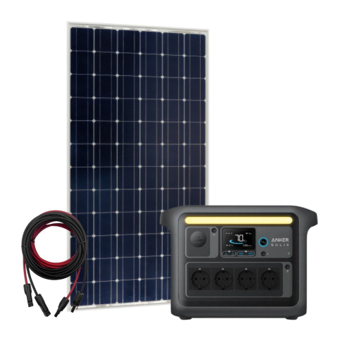 Kituri Generatoare Solare peste 1000W - Kit Generator Solar Portabil Anker Solix C1000X 1056Wh 1800W cu Panou Solar 215W