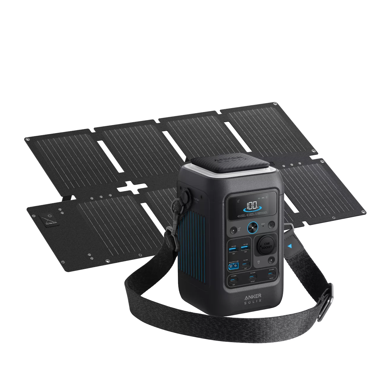 Generatoare Solare Anker - Kit generator solar portabil Anker Solix C300X DC cu Panou solar Anker Solix 60W portabil