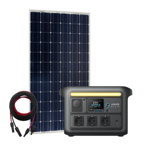 Kituri Generatoare Solare peste 1000W - Kit generator solar portabil Anker Solix C800X 768Wh 1200W cu panou solar 215W